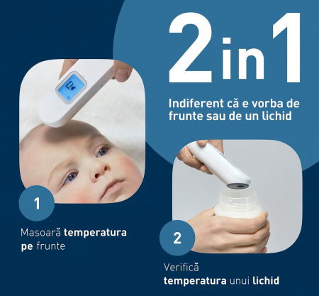 OMRON Gentle Temp 730 - Termometru de frunte cu infraroșu, fără contact, pentru nou-născuți, copii și adulți, măsurare rapidă în 1 secundă, rezistent la apa, silentios [3]