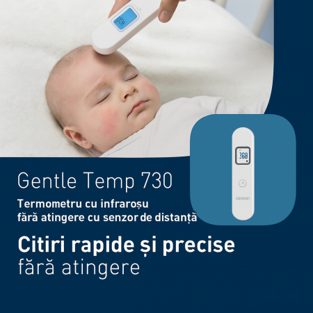 OMRON Gentle Temp 730 - Termometru de frunte cu infraroșu, fără contact, pentru nou-născuți, copii și adulți, măsurare rapidă în 1 secundă, rezistent la apa, silentios [4]