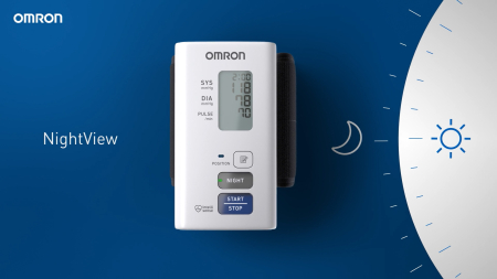 Omron NightView - Tensiometru de incheietura cu masurare nocturna, silentios, validat clinic, transfer date Bluetooth, fabricat in Japonia [2]