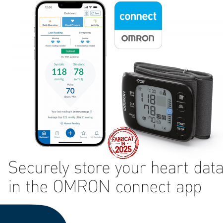 Tensiometre de incheietura - OMRON RS7 Intelli IT - Tensiometru de incheietura, silentios, transfer date Bluetooth, validat clinic
