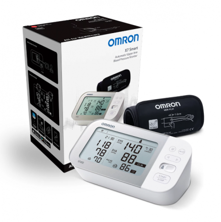 OMRON X7 Smart cu Bluetooth - Tensiometru de brat, detectare fibrilatie atriala (Afib), manseta inteligenta Intelli Cuff, transfer date Omron Connect, afisaj DUAL [8]