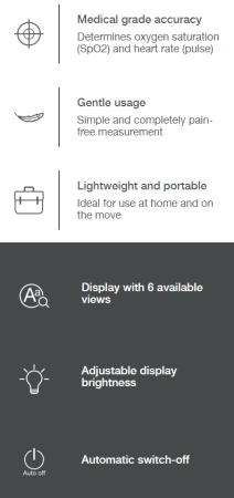Pulsoximetru deget Microlife OXY 300 (saturatie oxigen, puls), afisaj OLED in 6 moduri, luminozitate reglabila [2]