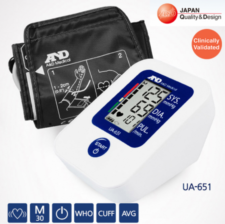 Tensiometru automat cu masurare pe brat, A&D Medical UA-651, validat clinic + Glucometru Fora GD50