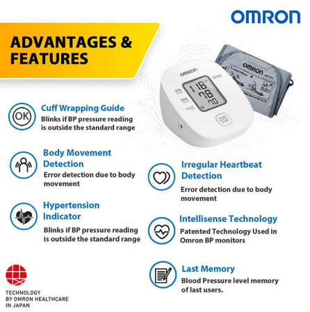 Tensiometru automat pentru brat Omron M2 Basic / X2 Basic, tehnologie Intellisense [1]