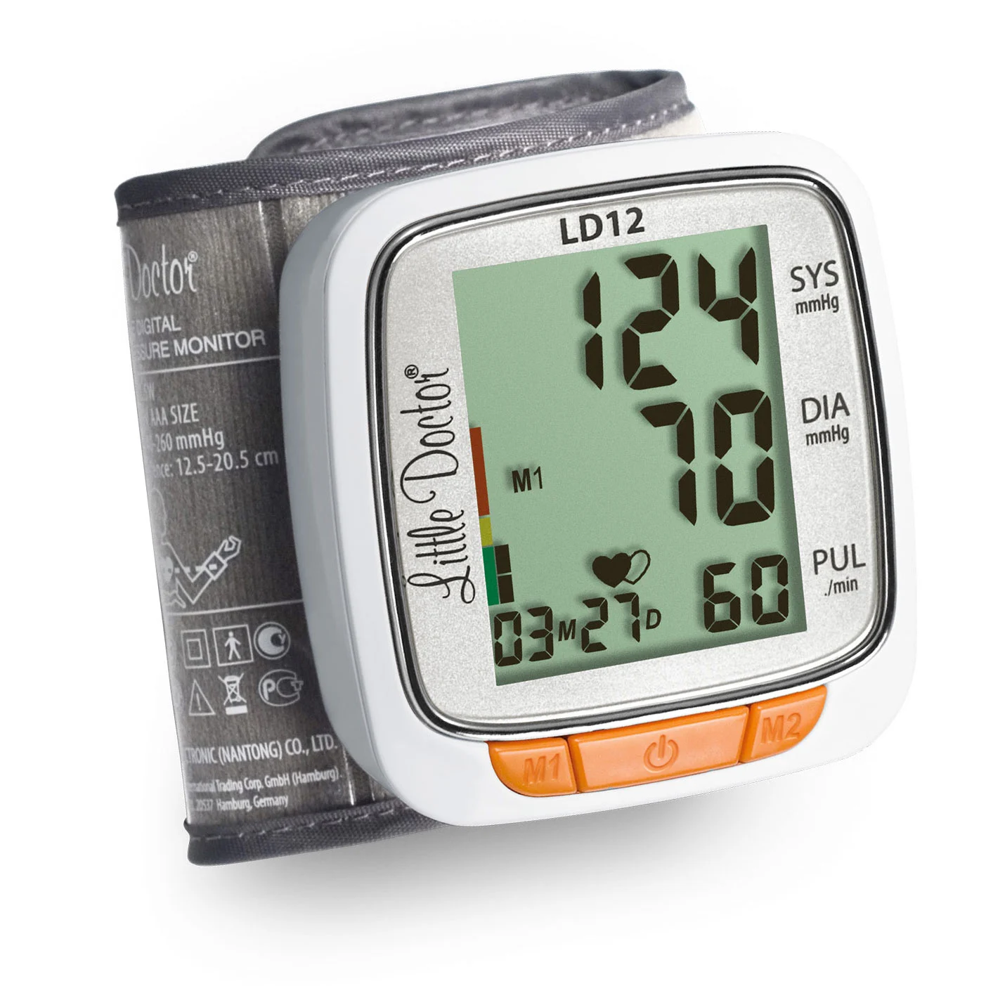 Tensiometre de incheietura - Tensiometru electronic de incheietura Little Doctor LD12, detectare aritmie, indicator WHO, afisare data si ora, algoritm Fuzzy, ecran mare