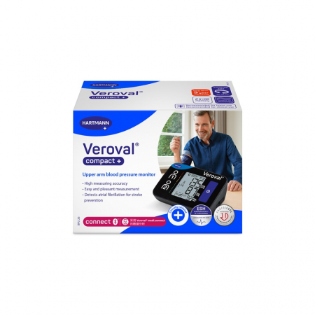 Tensiometru pentru brat Veroval Compact +, BPU26, Bluetooth, manseta 22-42 cm, suport pentru 2 utilizatori, validat clinic ESH, Hartmann [4]