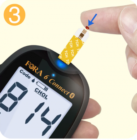 Analizor multiparametru (glicemie, hematocrit, cetone, colesterol, acid uric...) - Teste COLESTEROL TOTAL pentru FORA 6 Connect, 10 buc