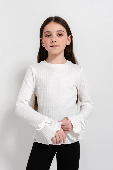 Bluza alba fete cu maneci evazate [3]