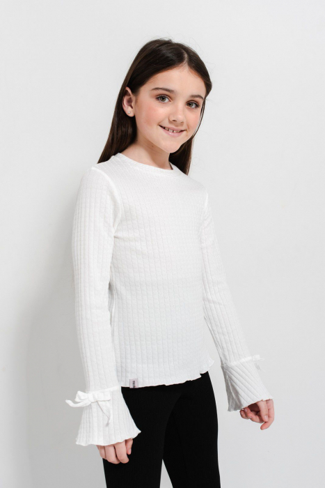 Bluza alba fete cu maneci evazate [2]