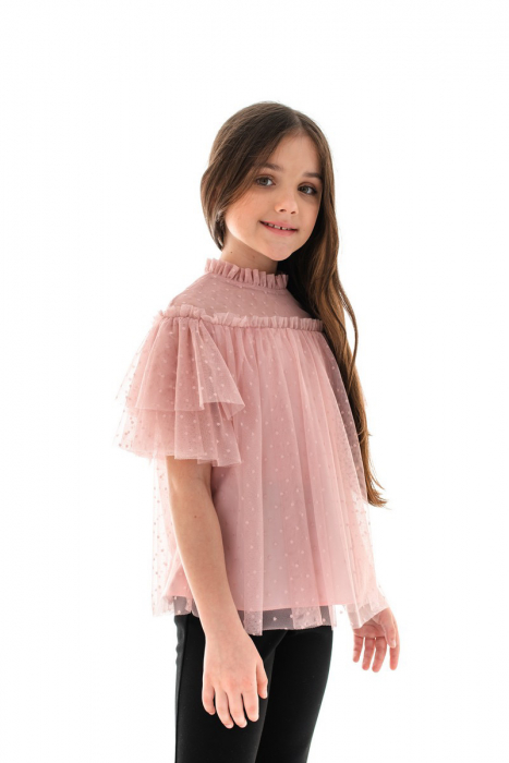 Bluza eleganta pentru fetite Kim roz pudră [2]