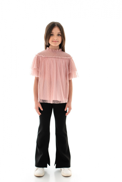 Bluza eleganta pentru fetite Kim roz pudră [6]