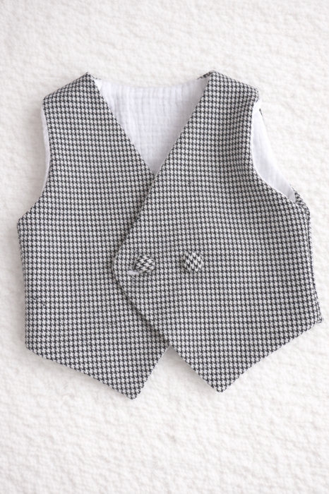 Costum botez băieți Eden- premium din stofă și muselină Oeko-Tex [4]