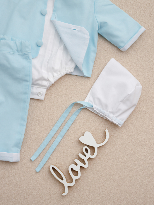 Costum elegant băiețel 3 piese Sasha– sacou, cămașă tip body și pantaloni [5]