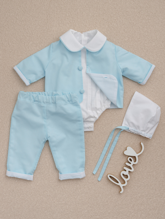 Costum elegant băiețel 3 piese Sasha– sacou, cămașă tip body și pantaloni [2]