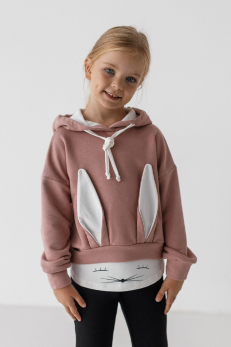 Hanorac pentru fete Bunny roz [2]