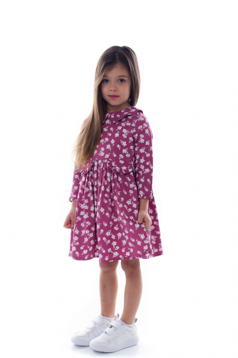 Rochie fete bumbac mov Olivia [4]
