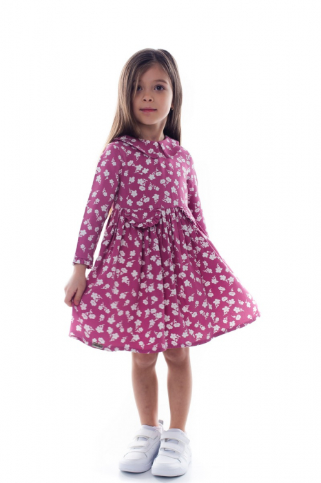 Rochie fete bumbac mov Olivia [5]