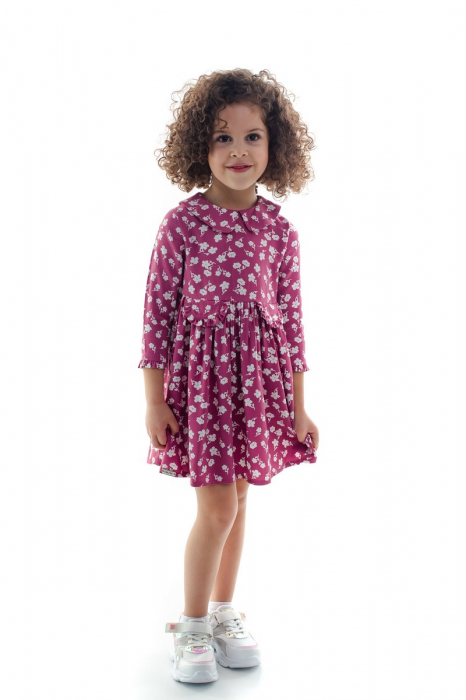 Rochie fete bumbac mov Olivia [7]