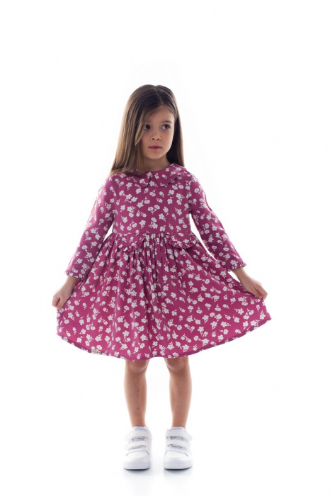 Rochie fete bumbac mov Olivia [8]