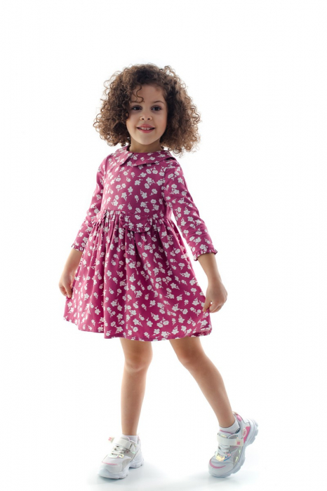 Rochie fete bumbac mov Olivia [10]