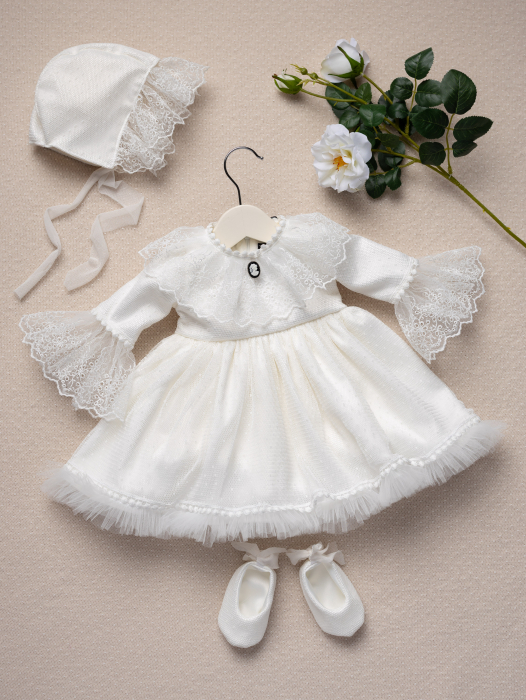 alt= ”Rochita de botez Agatha pentru fetite” [1]