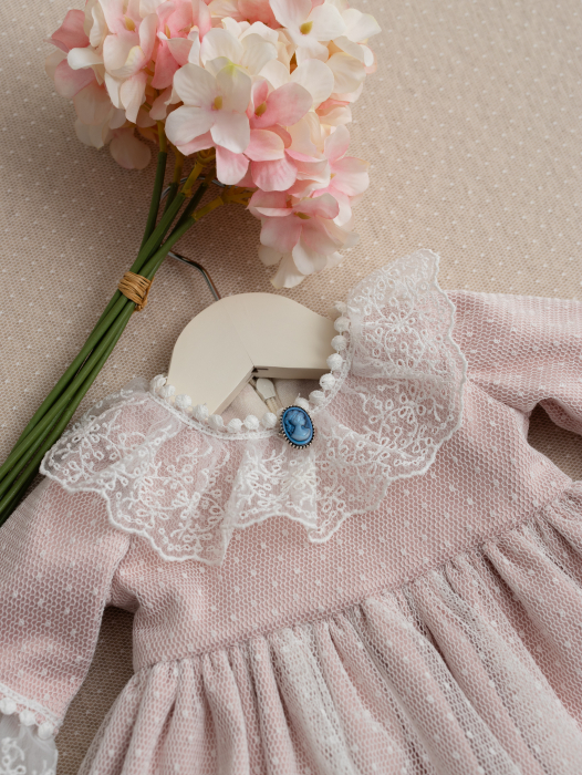 Rochita botez fetita Agatha roz pudra [5]