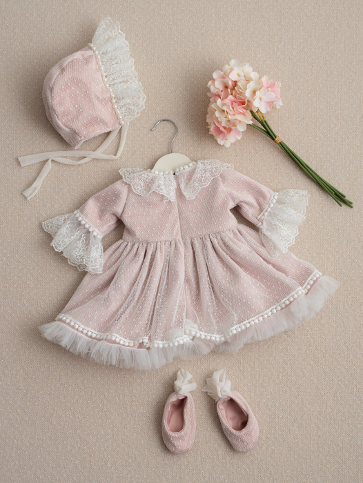 Rochita botez fetita Agatha roz pudra [2]