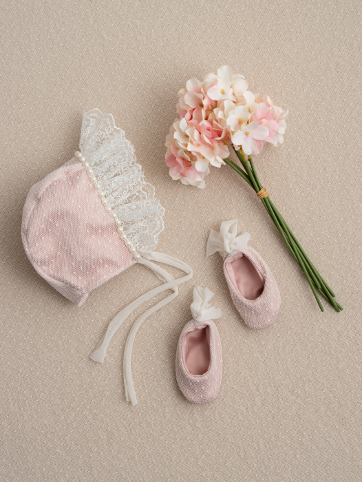 Rochita botez fetita Agatha roz pudra [8]