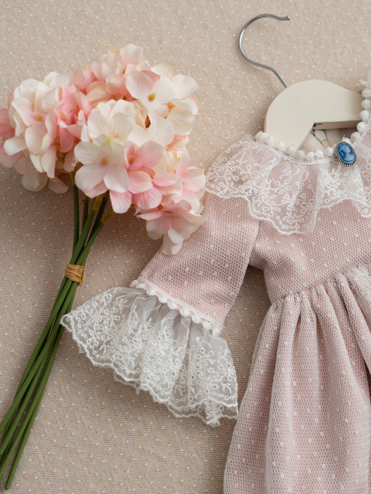 Rochita botez fetita Agatha roz pudra [3]