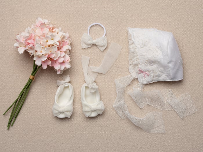 Rochiță botez Isadora– dantelă fină, barbie și bumbac [10]