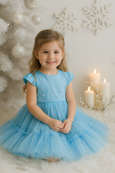 Rochita botez fetita Melania Baby blue [2]