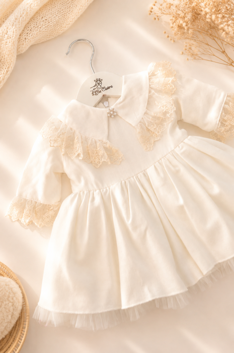 Rochita botez materiale premium Fleur de Lin [2]