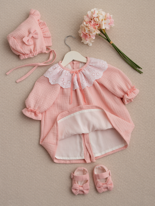 Rochita botez  Rosalie-din muselină, cu dantelă din bumbac și căptușeală din bumbac [2]