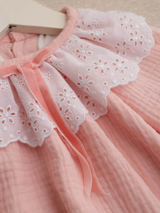 Rochita botez  Rosalie-din muselină, cu dantelă din bumbac și căptușeală din bumbac [10]
