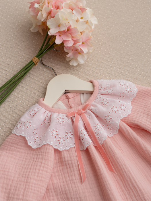 Rochita botez  Rosalie-din muselină, cu dantelă din bumbac și căptușeală din bumbac [4]