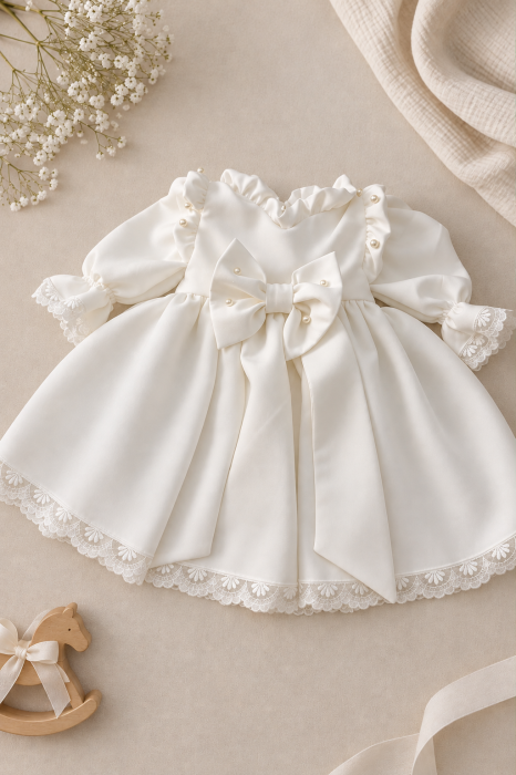 Rochiță de botez Ivory Evelyn– eleganță atemporală, exclusiv Little Claire [3]