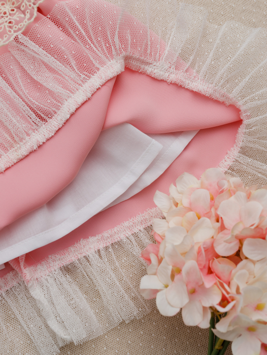Rochiță Botez Louise Roz Pudrat | Rochiță Elegantă Fetiță | Little Claire [3]