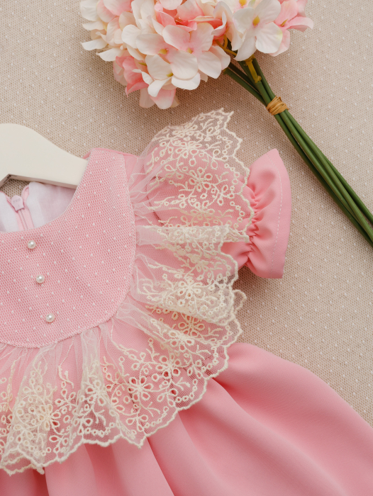 Rochiță Botez Louise Roz Pudrat | Rochiță Elegantă Fetiță | Little Claire [7]