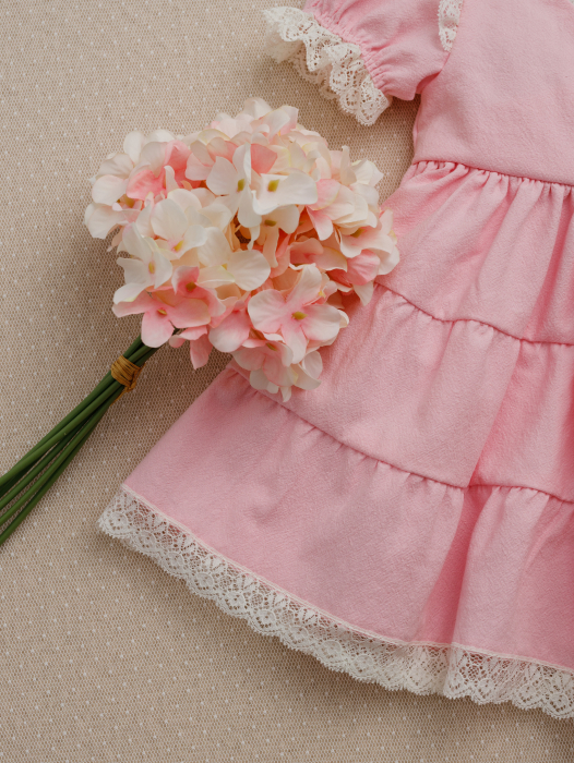 Rochiță Botez Pauline Roz | Rochiță Elegantă Fetiță | Little Claire [3]