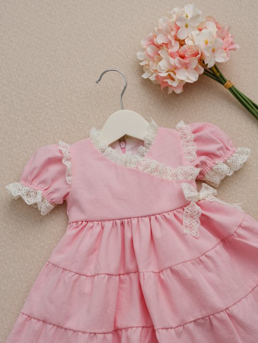 Rochiță Botez Pauline Roz | Rochiță Elegantă Fetiță | Little Claire [2]