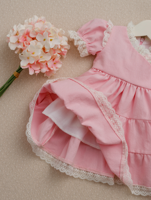 Rochiță Botez Pauline Roz | Rochiță Elegantă Fetiță | Little Claire [7]
