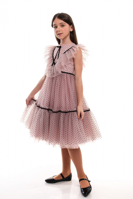 Rochita eleganta fetite Harper roz pudra [3]