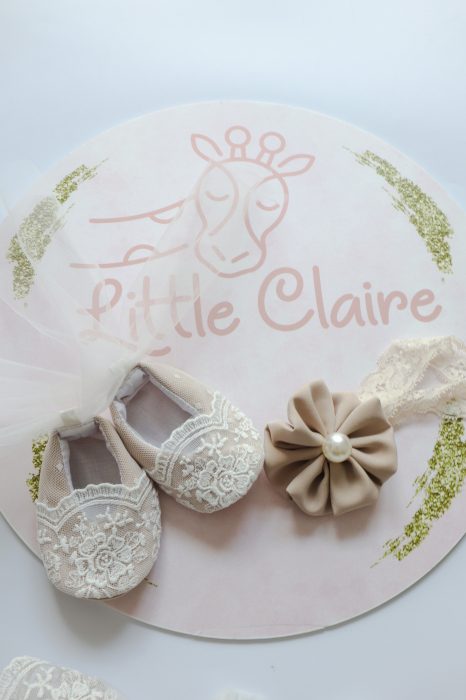 Rochita botez fetita crem Serenity by Little Claire [2]