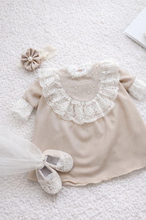 Rochita botez fetita crem Serenity by Little Claire [2]