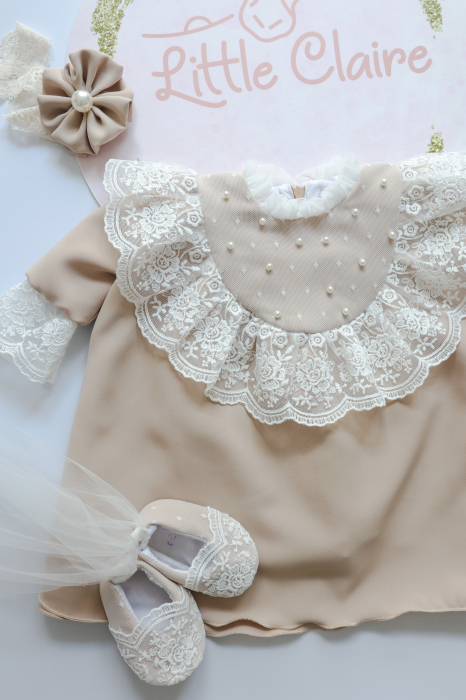 Rochita botez fetita crem Serenity by Little Claire [4]