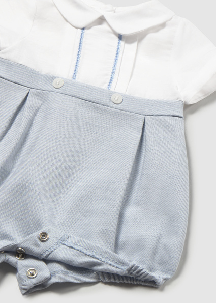 Salopeta baietel 60% bumbac 40% in albastru marin [2]