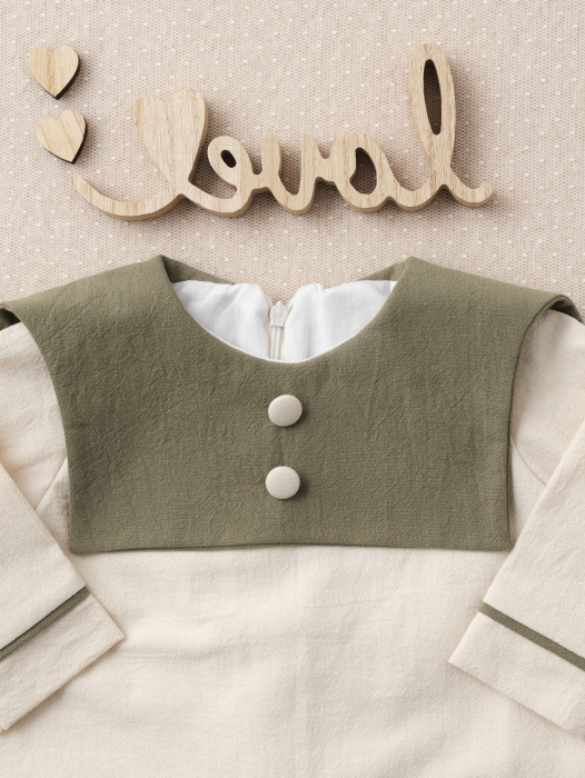 Salopetă băiețel botez Darius, guler personalizabil [3]