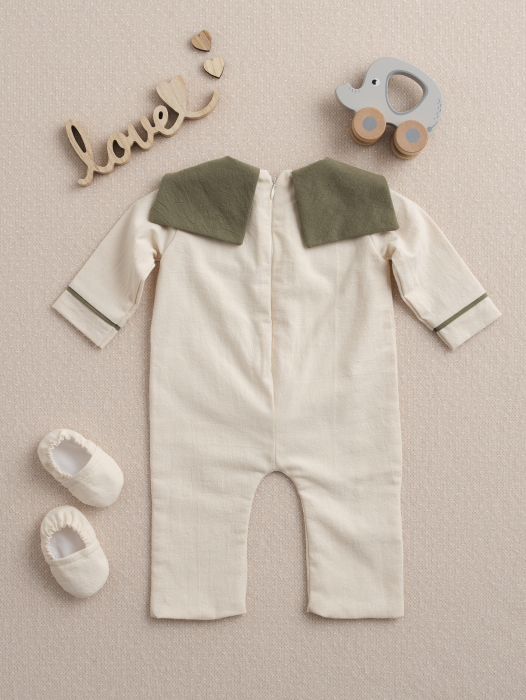 Salopetă băiețel botez Darius, guler personalizabil [6]