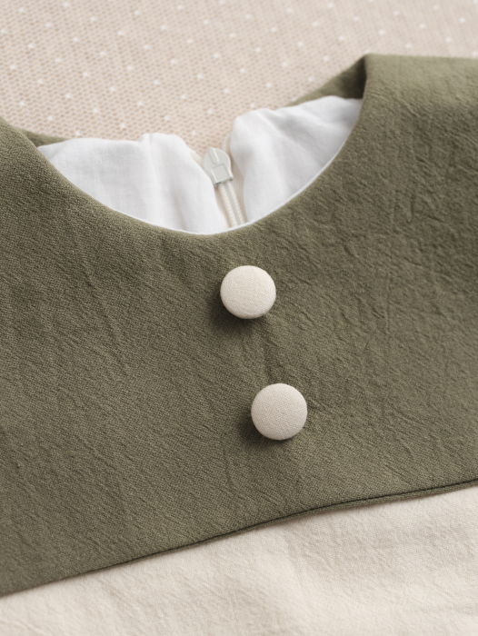 Salopetă băiețel botez Darius, guler personalizabil [7]