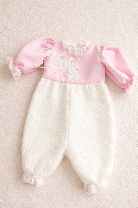 Salopetă de botez fetițe Petit Amour [4]